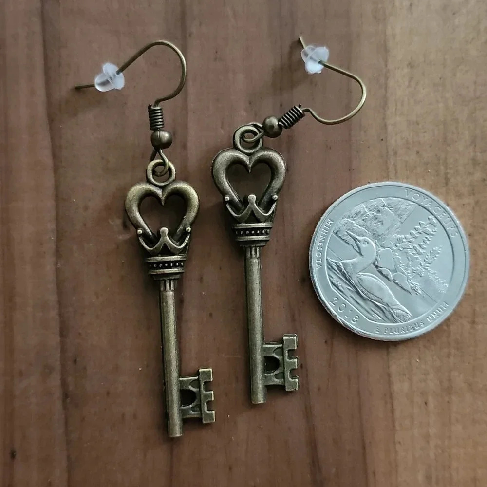 Vintage Key Earrings